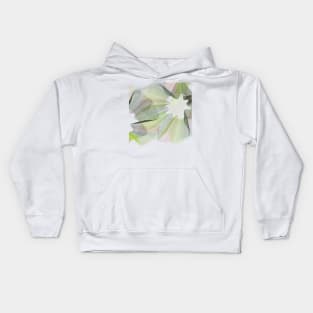 Green pattern flower abstract geometric Kids Hoodie